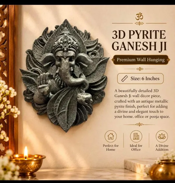 Pyrite_Stone_Ganesha_Spiritual_Wall_Hanging