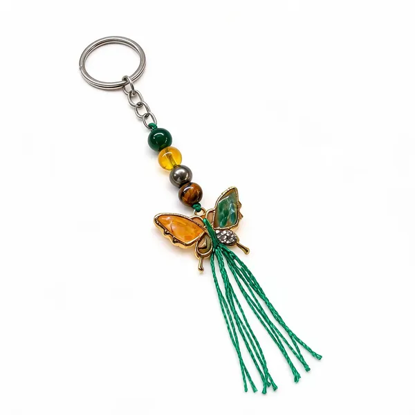 Multicolour_Beaded_Butterfly_Tassel_Keychain