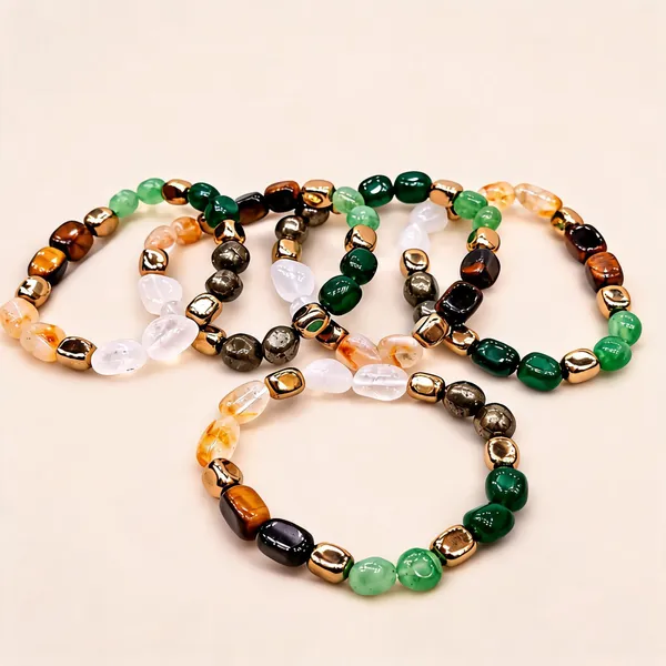 Multicolour_Crystal_Beaded_Tumble_Bracelet_For_Unisex_Set_Of_5