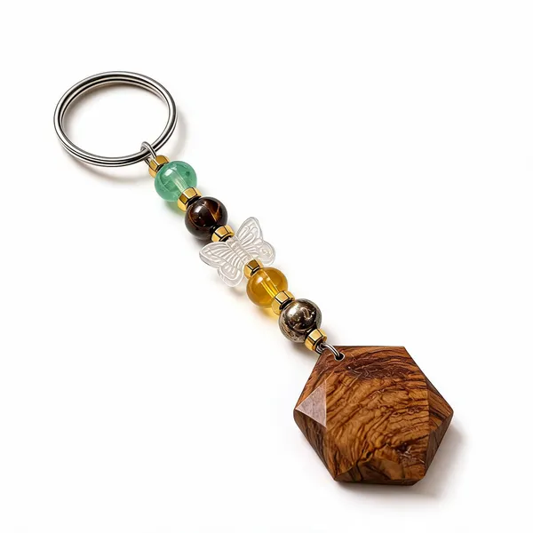Multicolour_Gemstone_Beaded_Keychain_For_Unisex