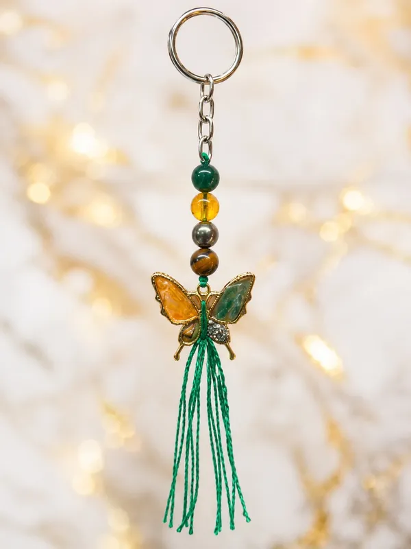 Multicolour_Beaded_Butterfly_Tassel_Keychain