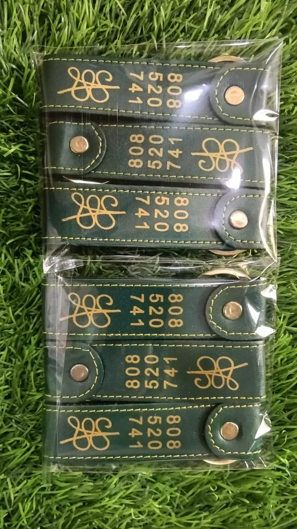 Green_Faux_Leather_Printed_Keychain_Set_-_Pack_of_2