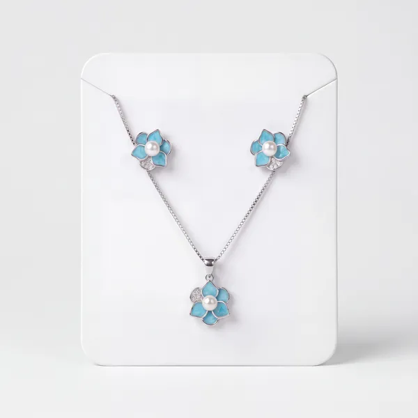 Blue_Alloy_Floral_Pendant_Necklace_Set_for_Women