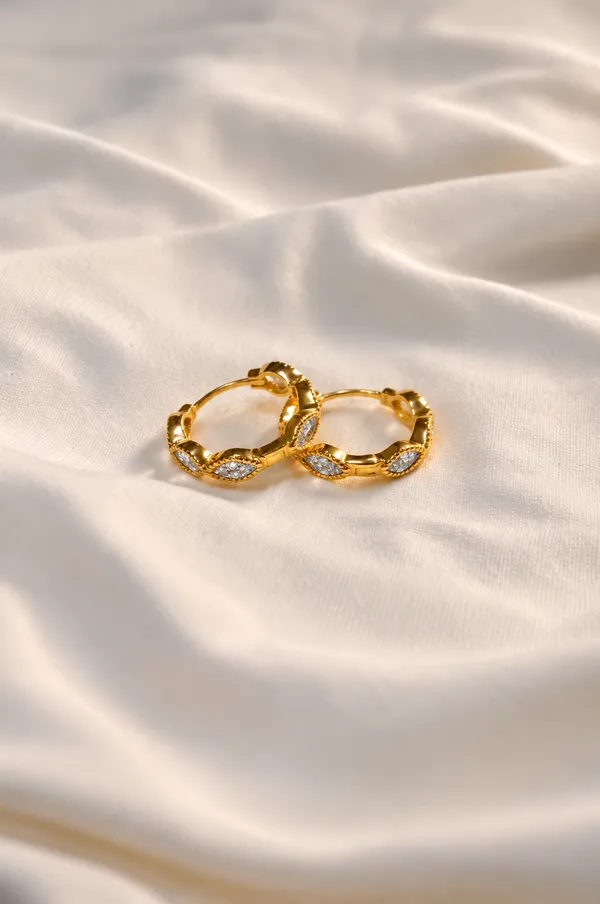 925_Silver_18K_Gold_Plated_Marquise_CZ_Hoops_Earring_for_Women
