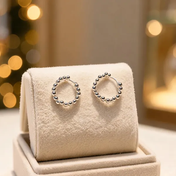 925_Silver_Bubble_Cluster_Hoops_Earrings_for_Women