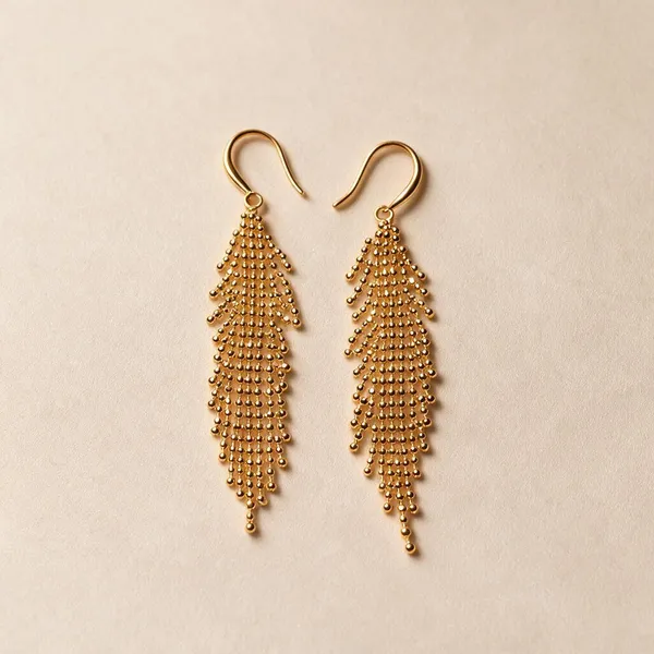 925_Silver_18K_Gold_Plated_Shimmer_Tassel_Drop_Earring_For_Women