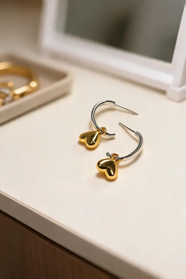 Platinum_Plated_925_Silver_Golden_Puffy_Heart_Dangle_Earring_for_Women
