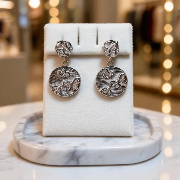 925_Silver_Two-Tier_Drop_Earring_&_Pendant_Set_For_Women