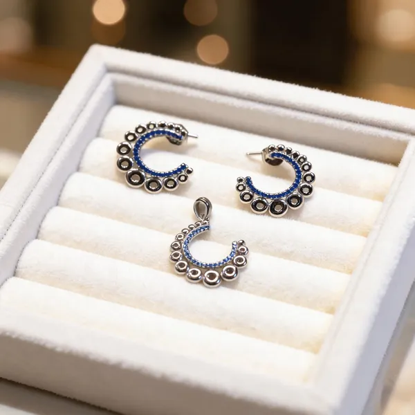 925_Silver_Horse_Shoe_Earrings_&_Pendant_Set_For_Women