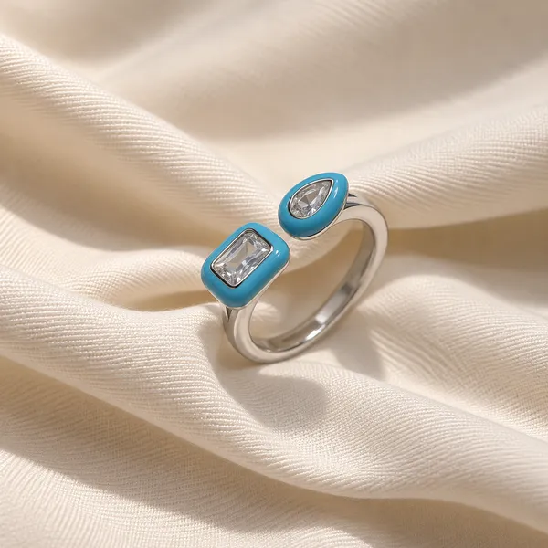 Platinum_Plated_925_Silver_Blue_Open_Band_Dual_Stone_Ring_For_Women