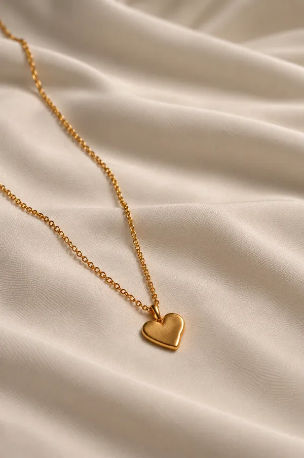 925_Silver_Gold_Plated_Heart_Pendant_Chain_For_Women