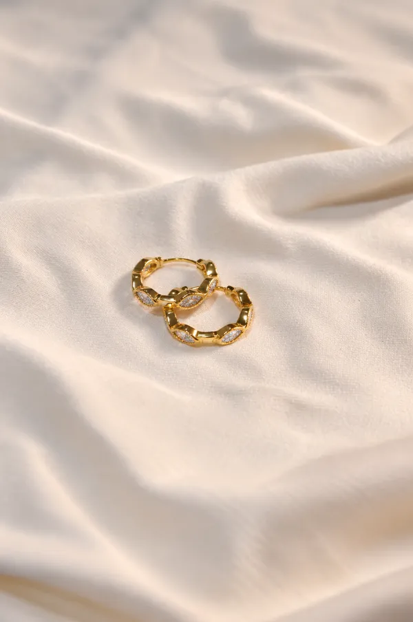 925_Silver_18K_Gold_Plated_Marquise_CZ_Hoops_Earring_for_Women