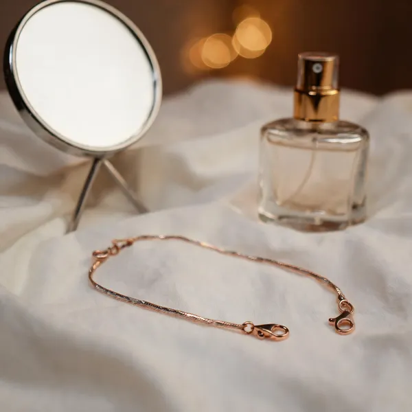 925_Silver_Rose_Gold_Finish_Chain_Anklet_For_Women