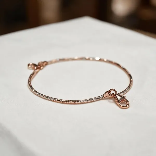 925_Silver_Rose_Gold_Finish_Chain_Anklet_For_Women