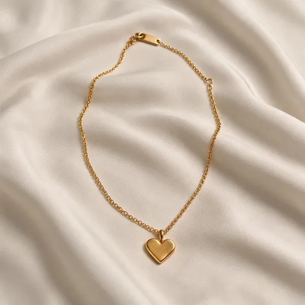 925_Silver_Gold_Plated_Heart_Pendant_Chain_For_Women