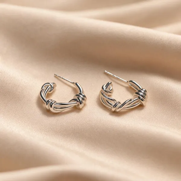 925_Silver_Twisted_Knotted_Rope_Hoop_Earring_For_Women
