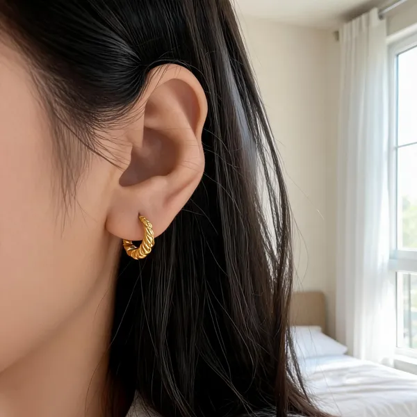 925_Silver_Spiral_Rope_Hoop_Gold_Finish_Earring_For_Women