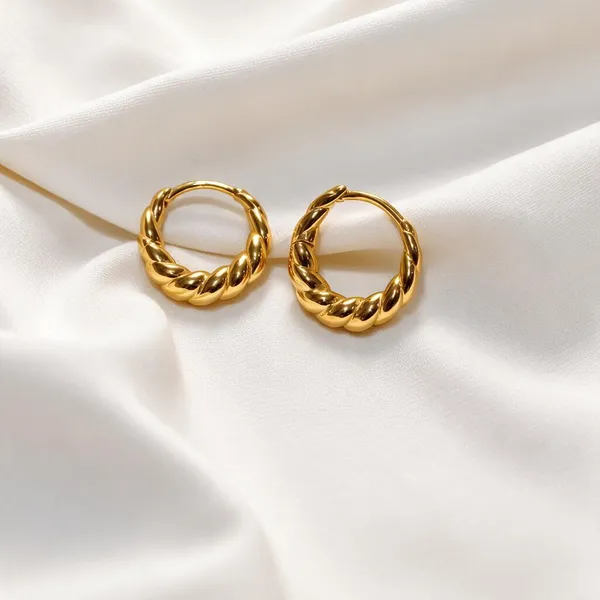 925_Silver_Spiral_Rope_Hoop_Gold_Finish_Earring_For_Women