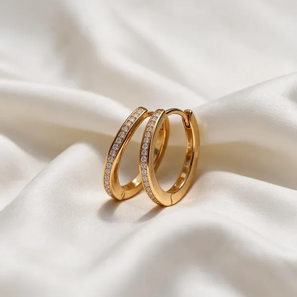 925_Silver_18K_Gold_Plated_Oval_Hoop_Earring_For_Women