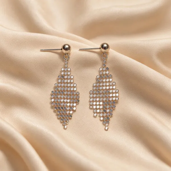 Platinum_Plated_925_Silver_Mesh_Drop_Earrings_For_Women