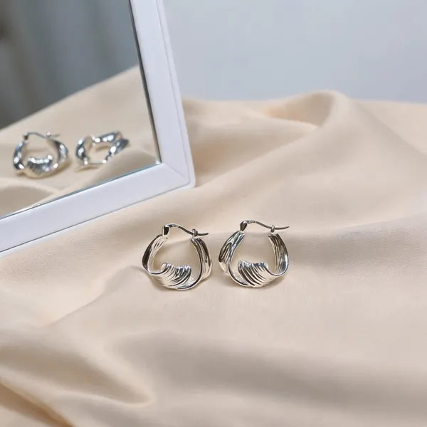 925_Silver_Multistrand_Twisted_Wave_Hoop_Earrings_For_Women