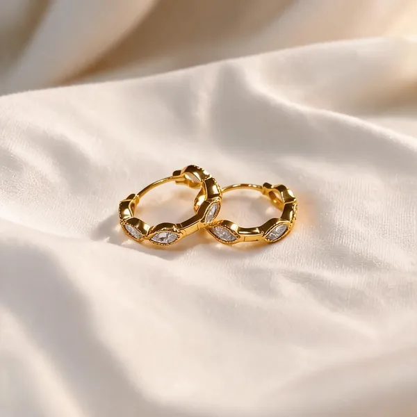925_Silver_18K_Gold_Plated_Marquise_CZ_Hoops_Earring_for_Women