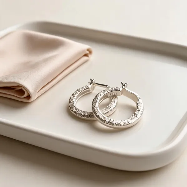 Platinum_Plated_925_Silver_Sand_Sparkling_Hoop_Earrings_For_Women