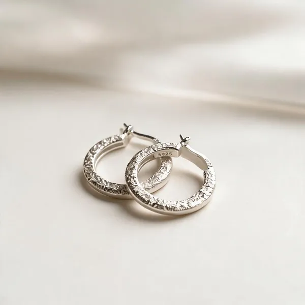 Platinum_Plated_925_Silver_Sand_Sparkling_Hoop_Earrings_For_Women