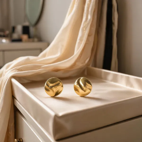 925_Silver_Gold_Finish_Round_Petal_Stud_Earrings_For_Women