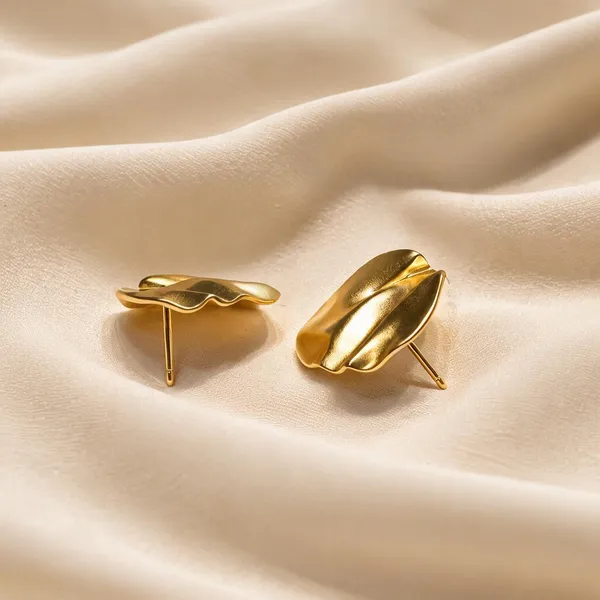 925_Silver_Gold_Finish_Round_Petal_Stud_Earrings_For_Women