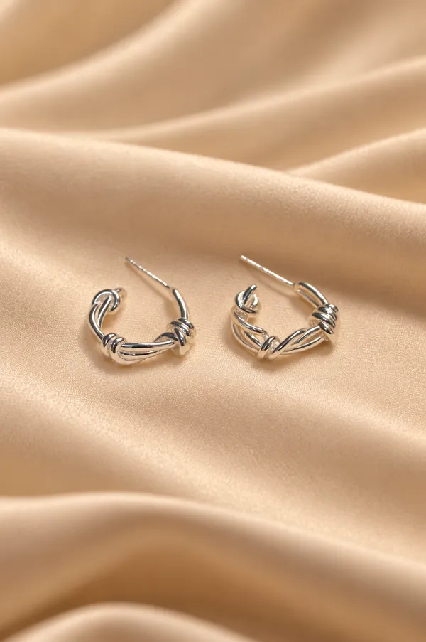 925_Silver_Twisted_Knotted_Rope_Hoop_Earring_For_Women