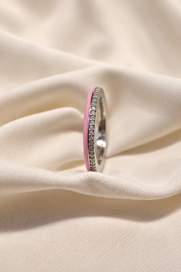 Platinum_Plated_925_Silver_Pink_Stone_Accent_Slim_Band_Ring_For_Women