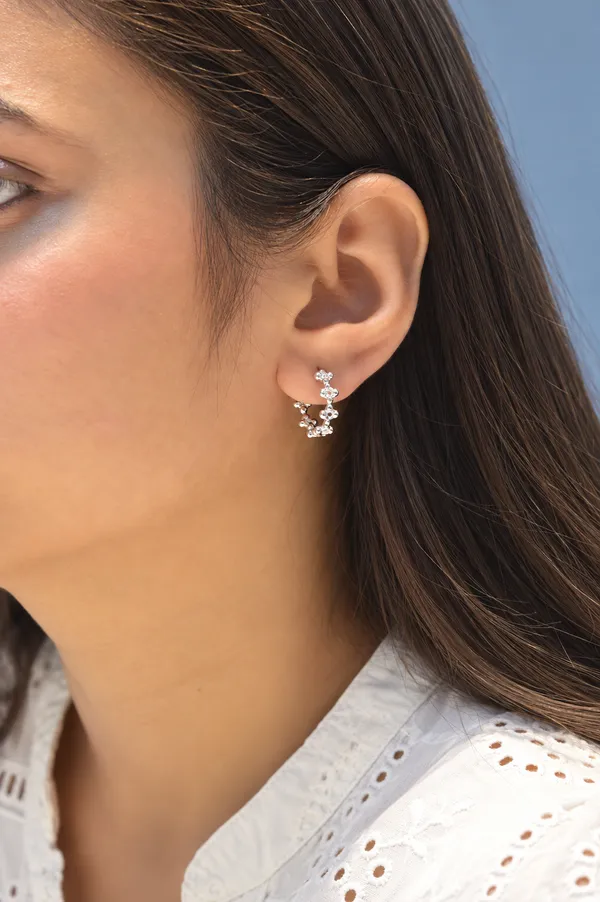 925_Silver_Bubble_Cluster_Hoops_Earrings_for_Women