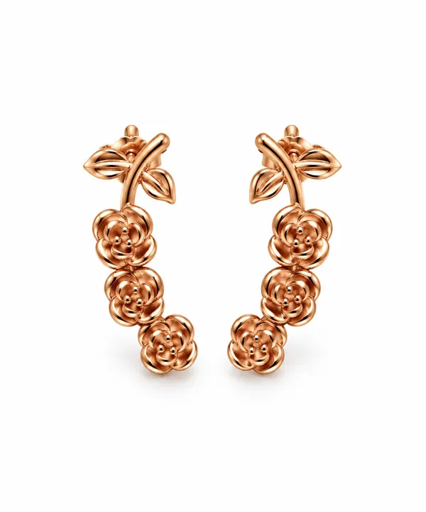 925_Silver_Rose_Gold_Florals_Hoop_Earring_For_Women
