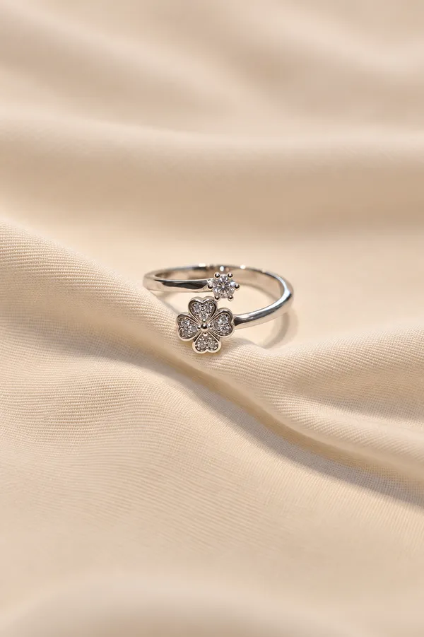 Platinum_Plated_925_Silver_Floral_CZ_Motif_Ring_For_Women