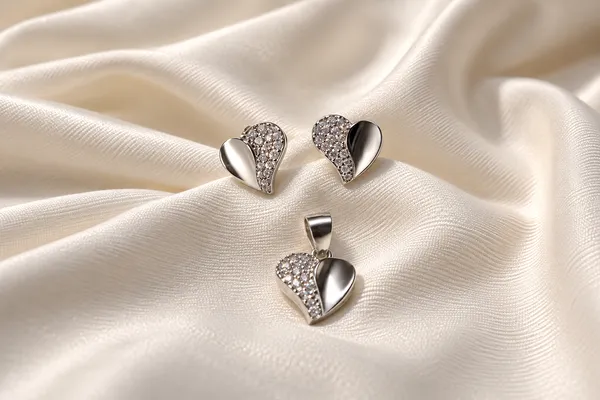 925_Silver_Heart_Shape_/_Half_Cz_Pave_Sparkle_Jewellery_Set_With_Ring
