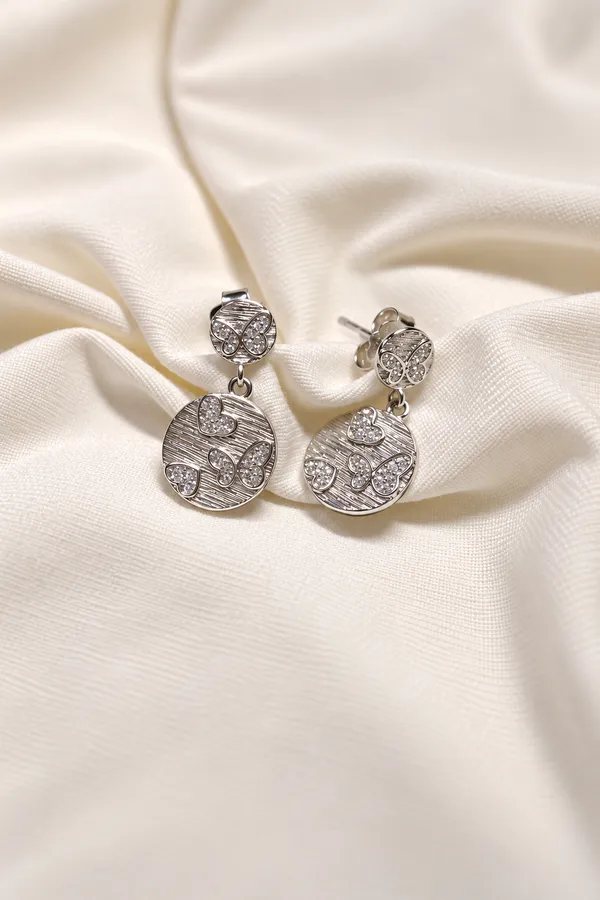 925_Silver_Two-Tier_Drop_Earring_&_Pendant_Set_For_Women