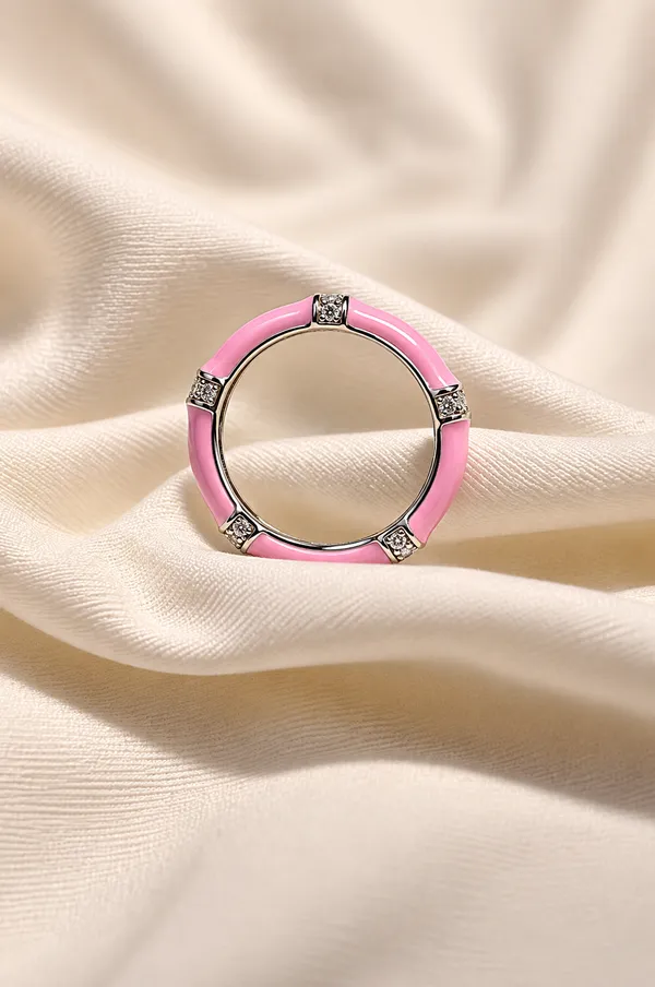 Pink_Silver_925_Metallic_Accent_Band_Ring_For_Women