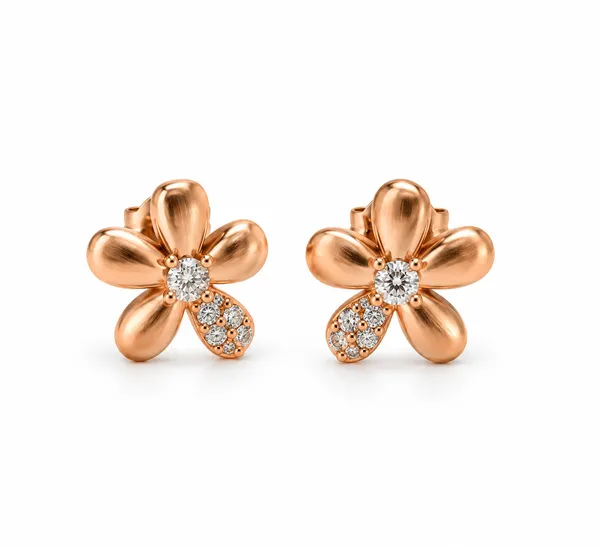 925_Silver_Rose_Gold_Floral_Stud_Earrings_For_Women
