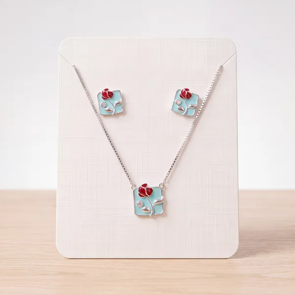 Silver_Tone_Floral_Necklace_And_Earrings_Set_For_Women
