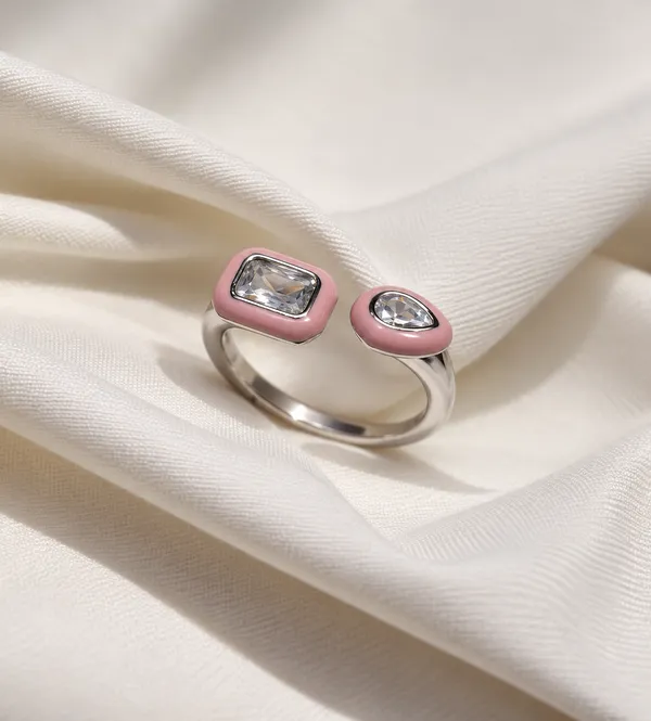 Platinum_Plated_925_Silver_Pink_Open_Band_Mismatched_Stone_Ring_For_Women