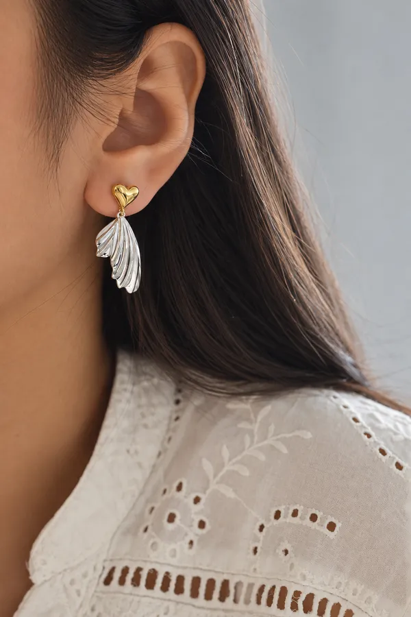 Platinum_Plated_925_Silver_Gold_Plated_Heart_Stud_Feather_Drop_Earrings_For_Women