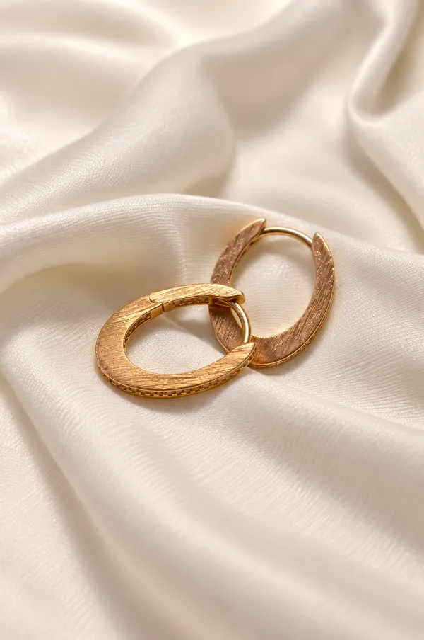 925_Silver_18K_Gold_Plated_Oval_Hoop_Earring_For_Women