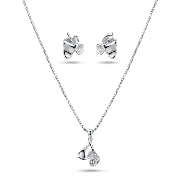 Platinum_Plated_925_Silver_Pendant_Necklace_And_Stud_Earrings_Set_For_Women