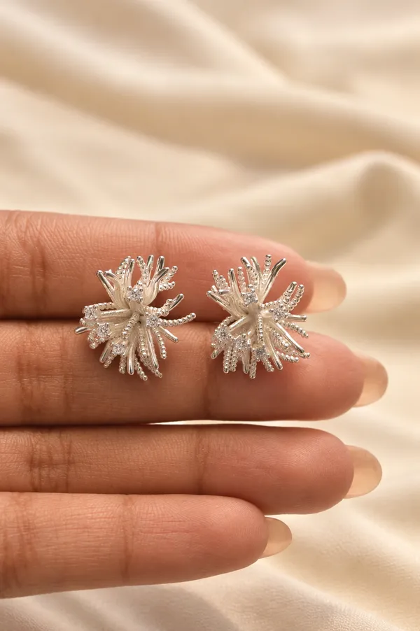 925_Silver_Starburst_Firework_Stud_Earring_for_Women