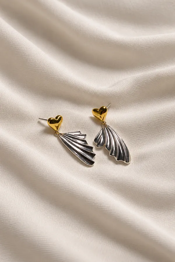 Platinum_Plated_925_Silver_Gold_Plated_Heart_Stud_Feather_Drop_Earrings_For_Women