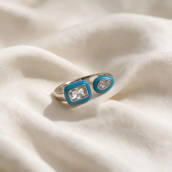 Platinum_Plated_925_Silver_Blue_Open_Band_Dual_Stone_Ring_For_Women