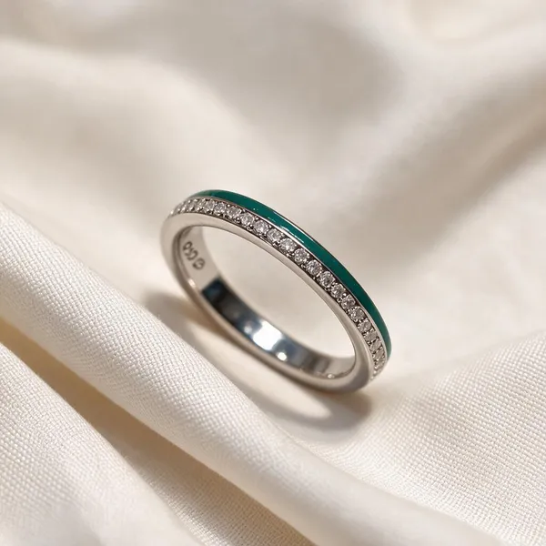Green_Silver_925_Enamel_Slim_Band_Ring_For_Women