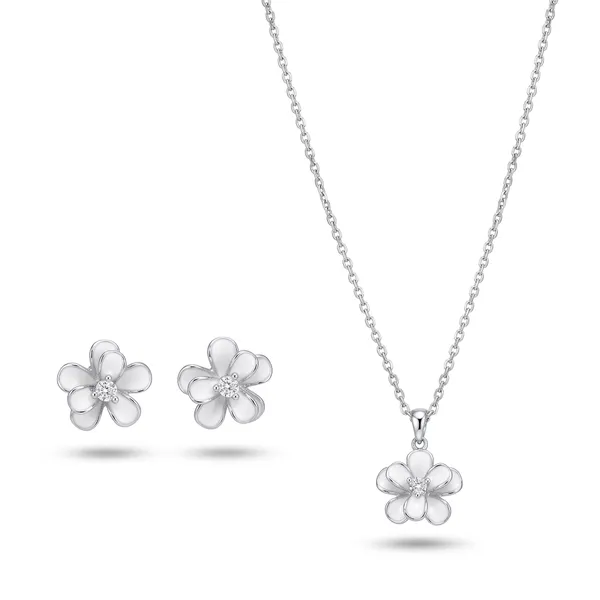 White_Floral_Necklace_And_Earrings_Set_for_Women