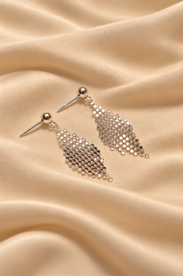 Platinum_Plated_925_Silver_Mesh_Drop_Earrings_For_Women